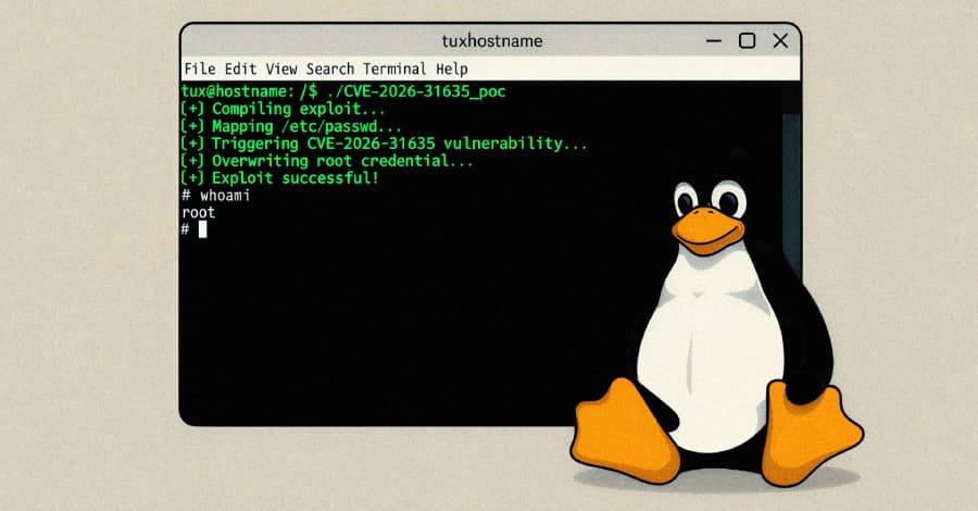 DirtyDecrypt PoC Released for Linux Kernel CVE-2026-31635 LPE Vulnerability