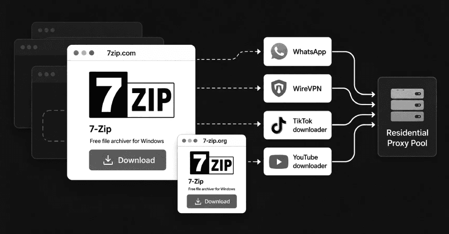Fake 7-Zip Installers Turn Devices Into Residential Proxy Nodes